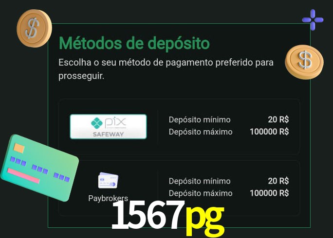 O cassino 1567pg oferece uma grande variedade de métodos de pagamento